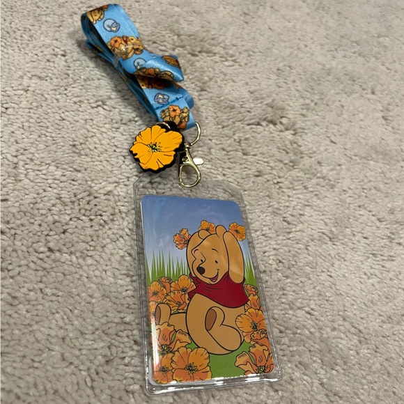 Loungefly Accessories - Loungefly Disney Winnie The Pooh Floral Lanyard Keychain Key & Card Holder